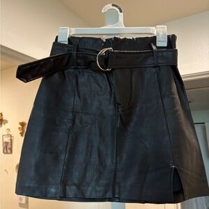Black Belted Mini Skirt